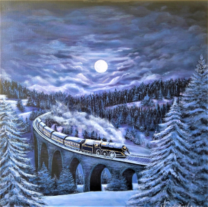 Christmas train 300x299 px