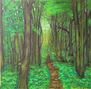 Evening in the woods 300x292 px