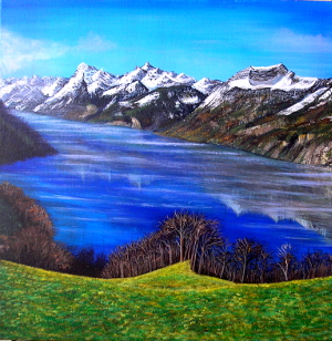 Lake in the mountains 300x308 px