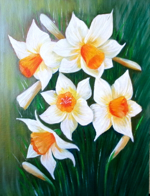 A bouquet of narcissus 300x391 px