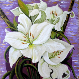 White lilies 300x301 px