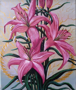 Pink lilies 300x354 px